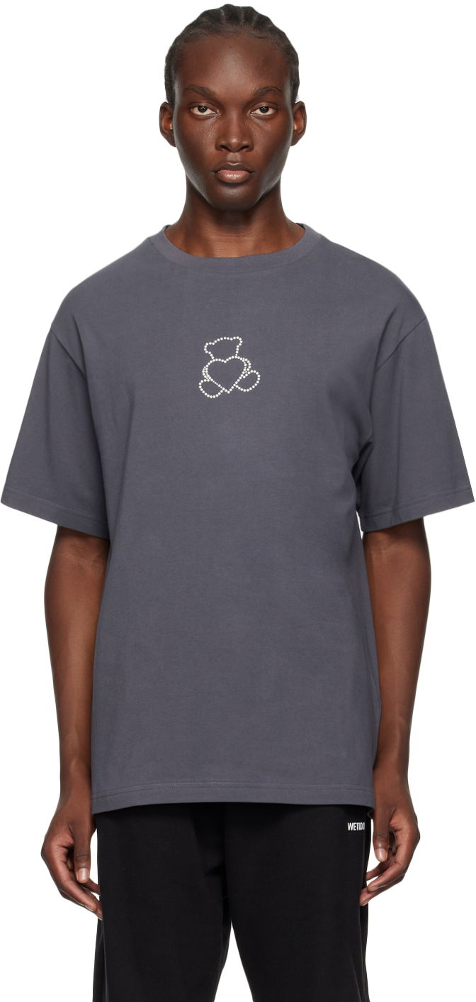 Majica We11done Bear Embroidered T-Shirt Siva | WD-TT2-24-780-U-CH