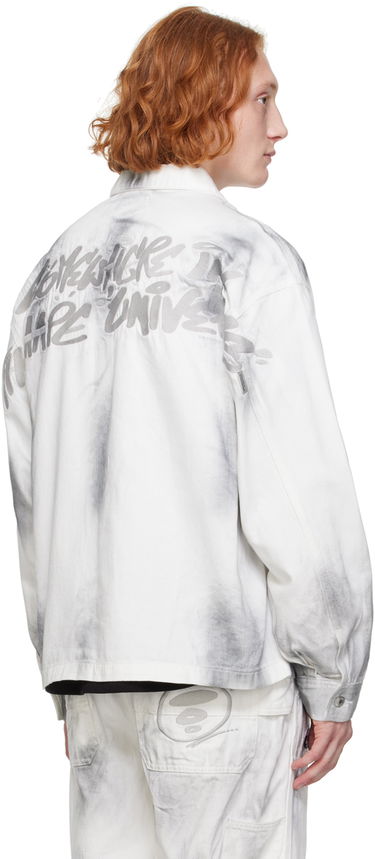 Jakna AAPE by A Bathing Ape AAPE by A Bathing Ape Faded Denim Jacket Bela | AAPLJM7644XXMWHB, 2
