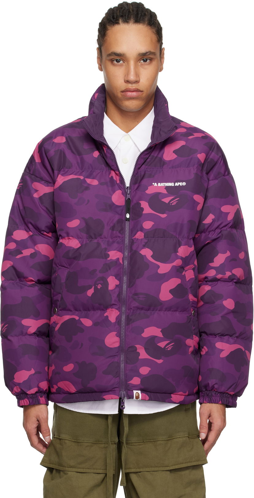 Puhovka BAPE Camo Reversible Down Jacket Lila | 001DNK801007M