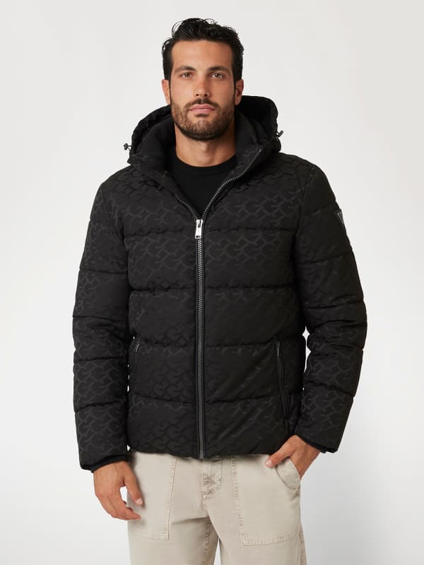 Puhovka GUESS Logo Print Puffer Jacket Črna | M4BL42WG9L2