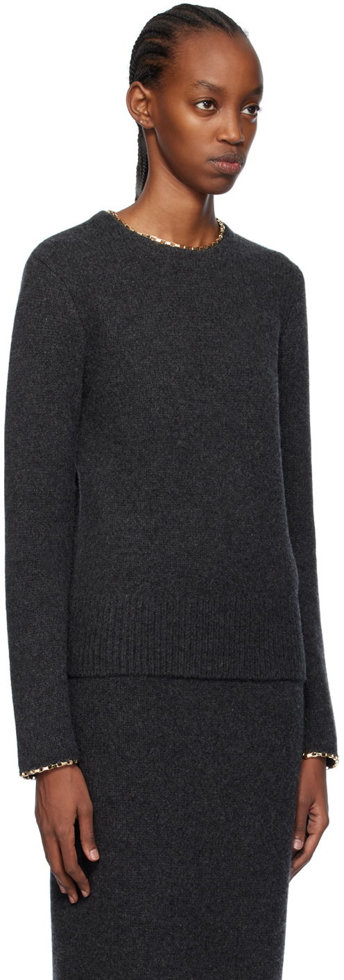 Pleteni pulover TOTEME TOTEME Chain-Edge Sweater Siva | 241-WRT1015-YA0004, 1