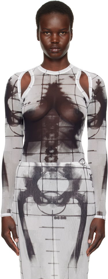 Majica Jean Paul Gaultier Jean Paul Gaultier 'The Squeletor' Mesh Top Bela | 25/33-F-TO243-T580-0100, 0