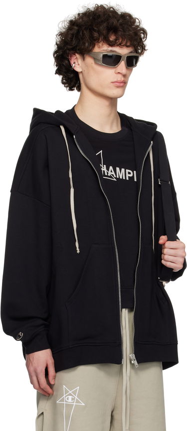 Pulover Rick Owens Rick Owens Champion Edition Jumbo Jason's Zip Hoodie Črna | CM01E1663 CHFE FELPA, 1