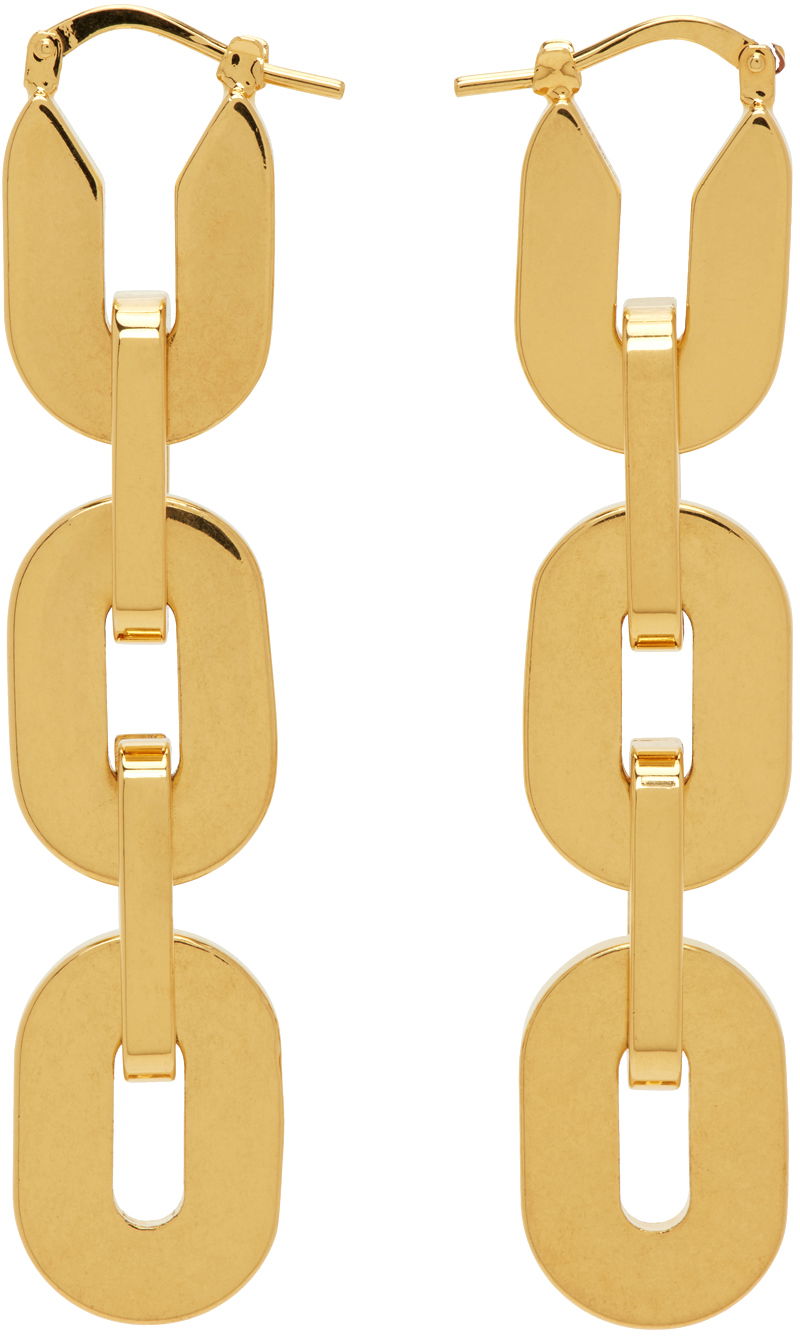 Uhani Jil Sander Chain Earrings "Gold" Kovinski | J11VG0079_P4877