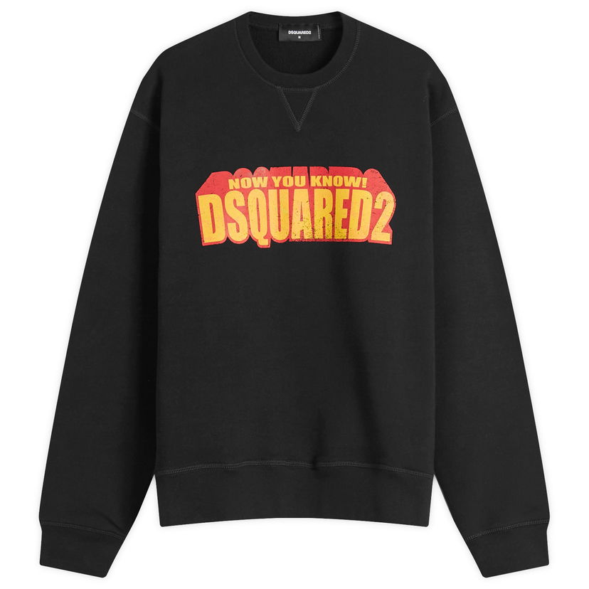 Pleteni pulover DSQUARED2 Men's Dsquared2 3D Logo Crew Sweat, Size Large Črna | S71GU0718-S25551-900