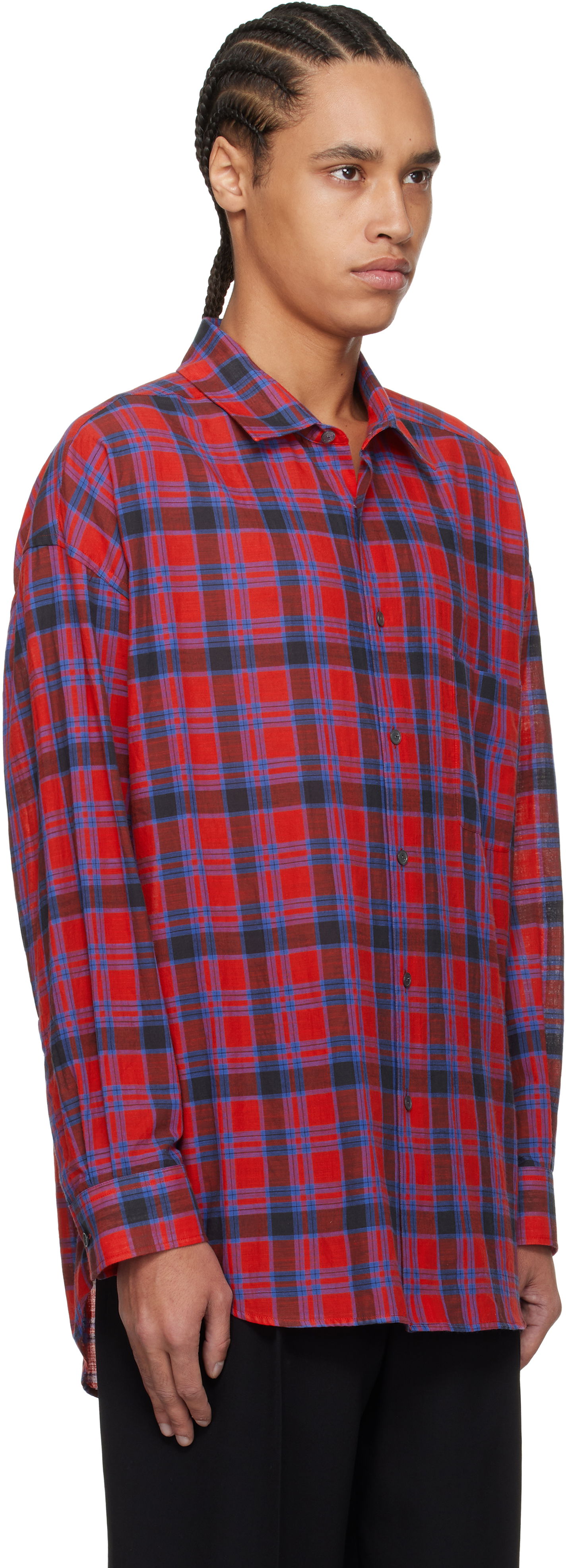 Srajce The Row The Row Lancaster Plaid Shirt Rdeča | 882-W3796, 1