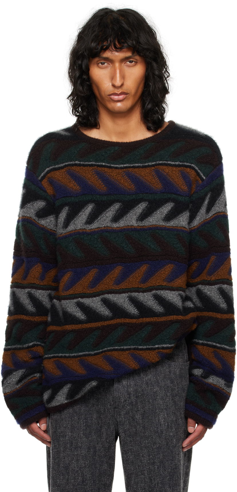 Pleteni pulover The Row Bakou Multicolor Knit Sweater Večbarvna | 782-Y50