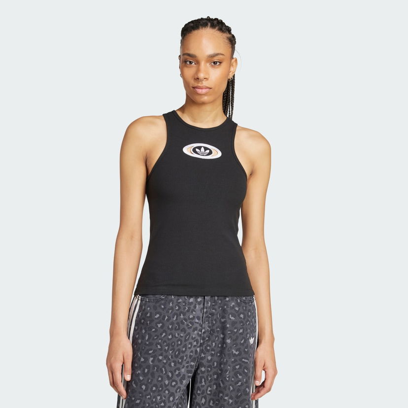 Majica brez rokavov adidas Originals Originals Ribbed Tank Top Črna | KA2688