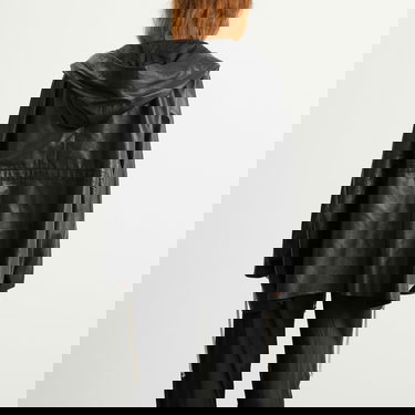 Jakna Rick Owens Rick Owens Zip Front Hooded Leather Jacket Črna | RP02E4745-LBY-09, 3