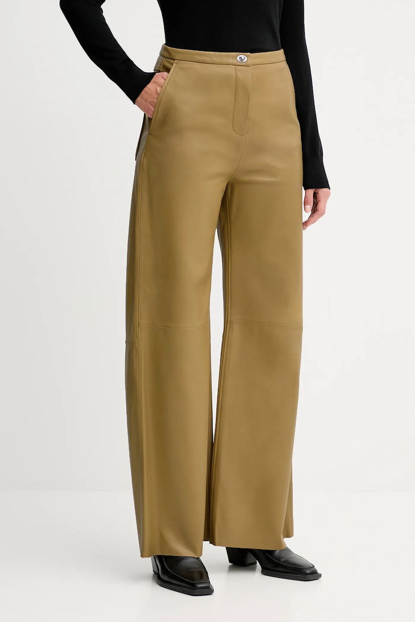 Hlače STAND STUDIO Stand Studio Rowena Wide Leg Leather Pants Bež | 66529.7870