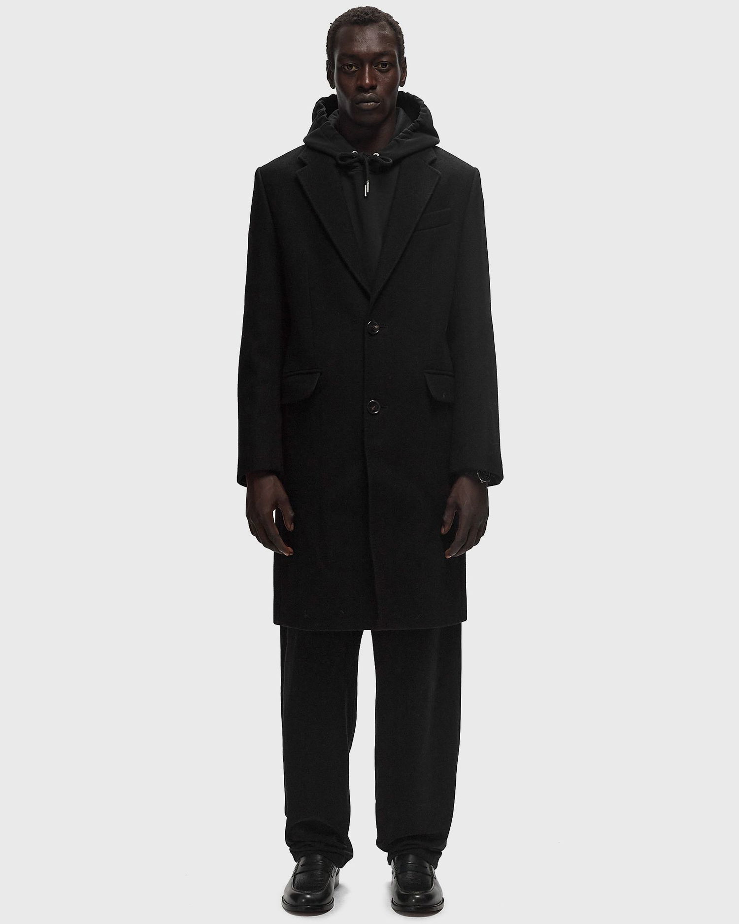 Plašči AMI Two Button Overcoat Black Črna | HCO010-WV0049-001, 1