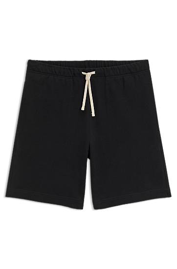 Kratke hlače BOSS BECKHAM x BOSS Oversized-Fit Cotton Terry Shorts Črna | 50549262