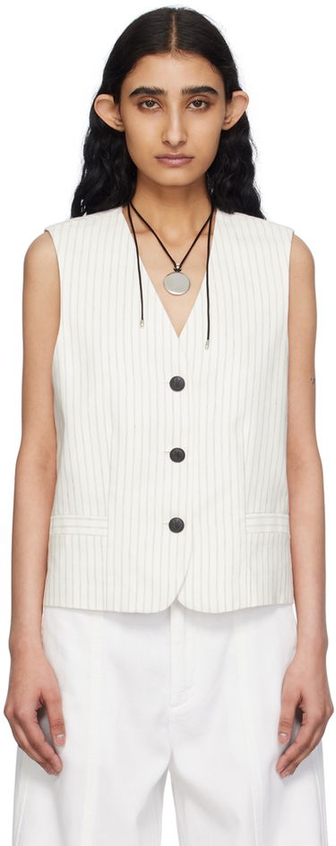 Telovnik rag & bone Erin Pinstriped Vest Bela | WAW24P4017LI17, 0