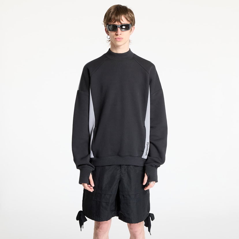 Pleteni pulover Reebok French Terry Crewneck Sweatshirt Črna | RMBA00BC99JER0011009