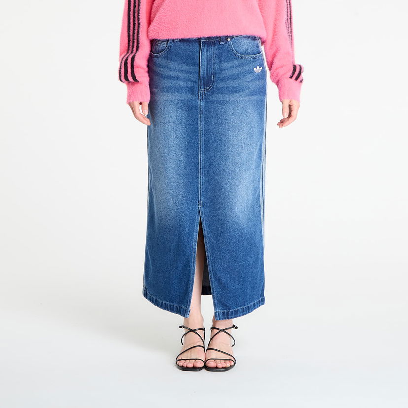 Krila adidas Originals Adicolor 3-Stripes Denim Pencil Skirt Modra | JW2658