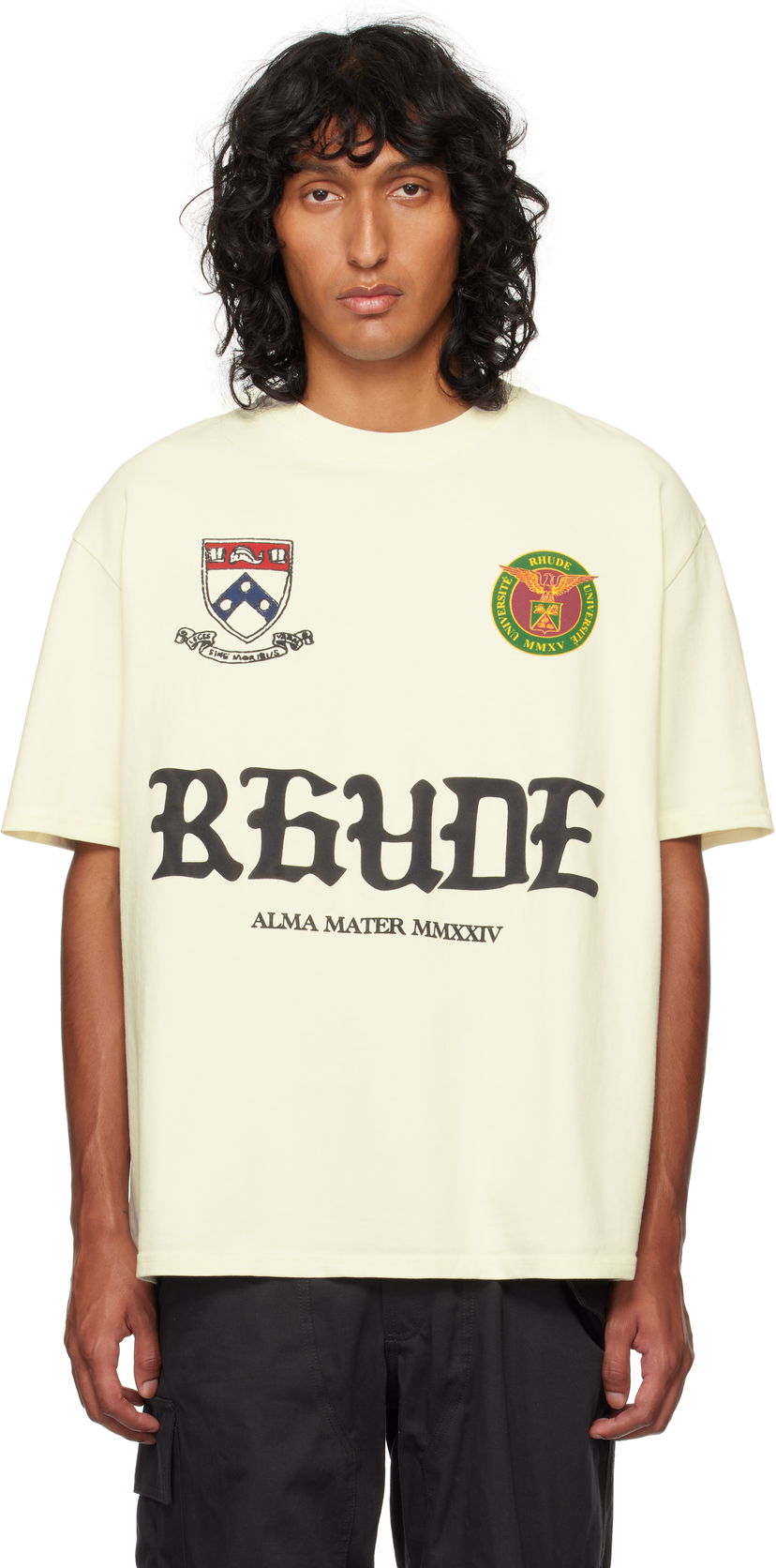Majica Rhude Runway Script Graphic T-Shirt Bela | RHFW24TT22012