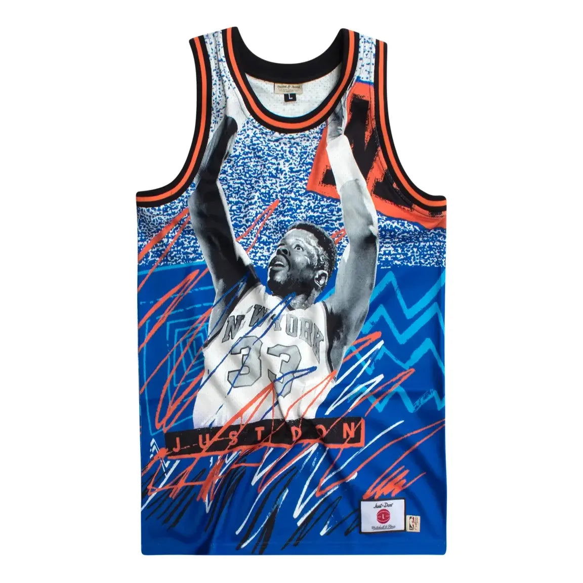 Majica brez rokavov Mitchell & Ness Mitchell & Ness x JUST DONNY New York Knicks Basketball Jersey Modra | DJY1PTRY-NYKNG180453PEW, 0