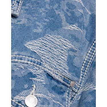 Jakna Karl Kani Karl Kani OG K Distress Camo Denim Jacket Modra | KK-60710032, 2