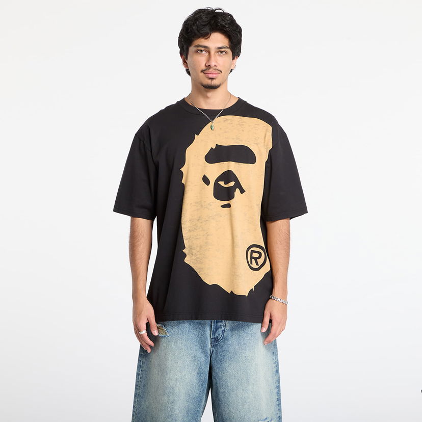 Majica BAPE Bleached Big Ape Head Relaxed Fit Tee Črna | 001CSL801003MBLK