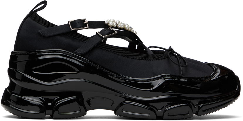 Obleke Simone Rocha Simone Rocha Beaded Tracker Ballerinas Črna | HT19B 0755