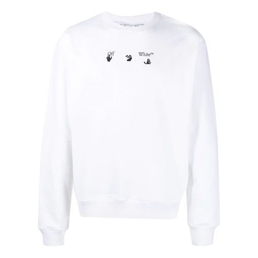Pleteni pulover Off-White Off-White FW21 Arrows Loose Fit Sweatshirt Bela | OMBA054F21FLE0130145