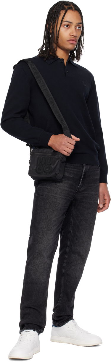 Torba za čez ramo BOSS Hugo Stacked Logo Reporter Bag Črna | 50536029, 3