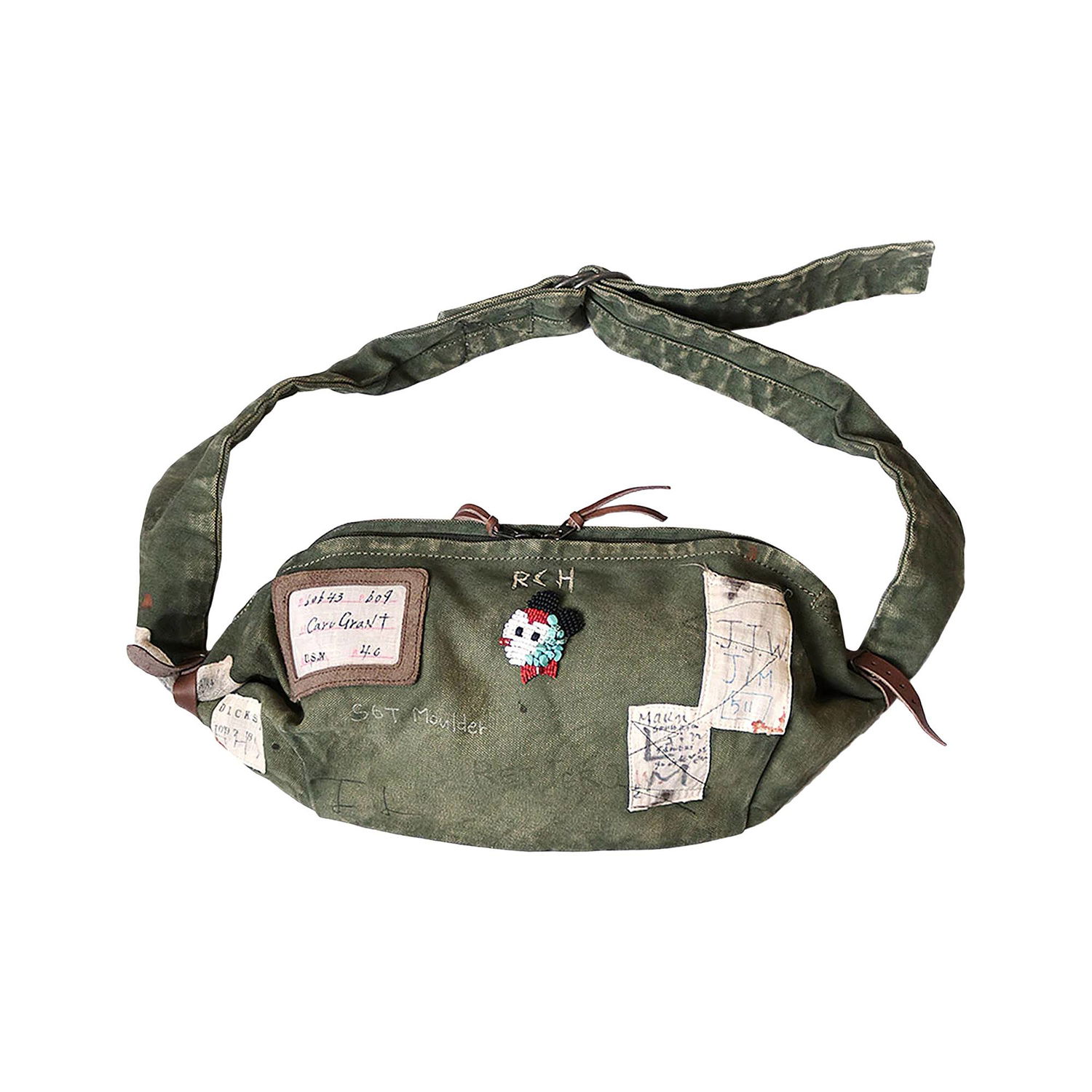 Torbice za okoli pasu KAPITAL Canvas Little Snufkin Bag Zelena | EK 1124 KHAK, 1