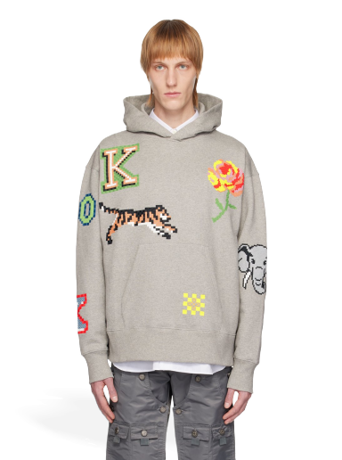 Pulover KENZO Pixels Hoodie Siva | FD55SW4674ME