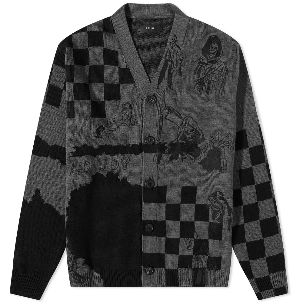 Pleteni pulover AMIRI Wes Lang Sketch Cardigan Siva | AW22MKC011-GRY, 0