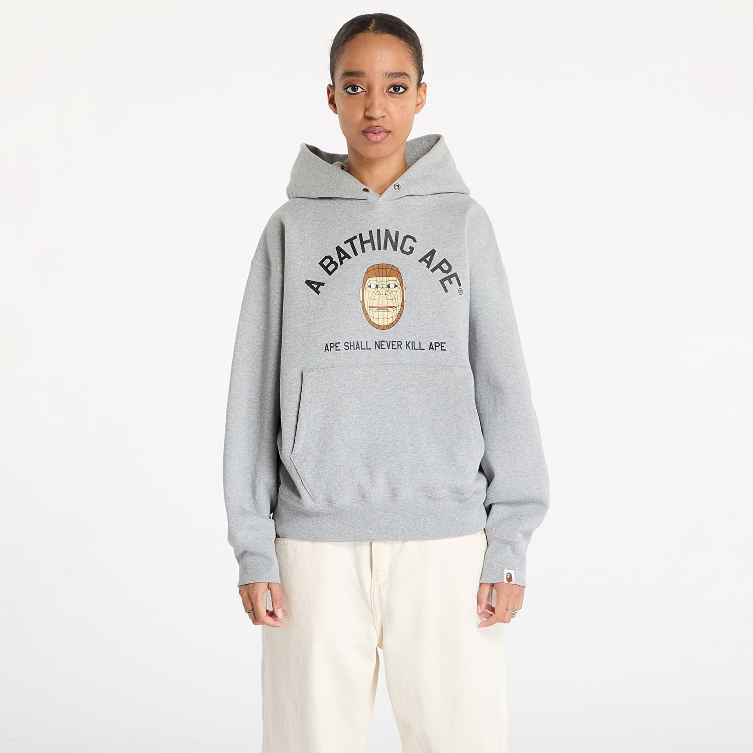 Pulover BAPE Polygon Relaxed Fit Pullover Hoodie Siva | 001PPK701001M GRA, 1