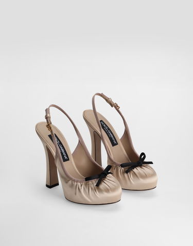Modni dodatki Dolce & Gabbana Dolce & Gabbana Satin Slingbacks with Bow Detail Bež | CG0927AD1608L068, 1