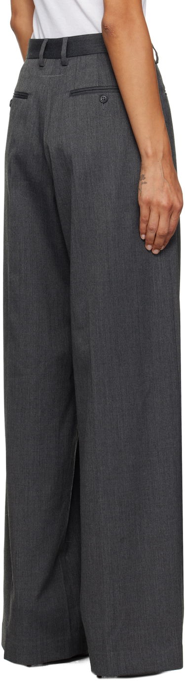Hlače Maison Margiela MM6 Maison Margiela Tailored Wide-Leg Trousers Siva | S52KA0538 S47848, 2