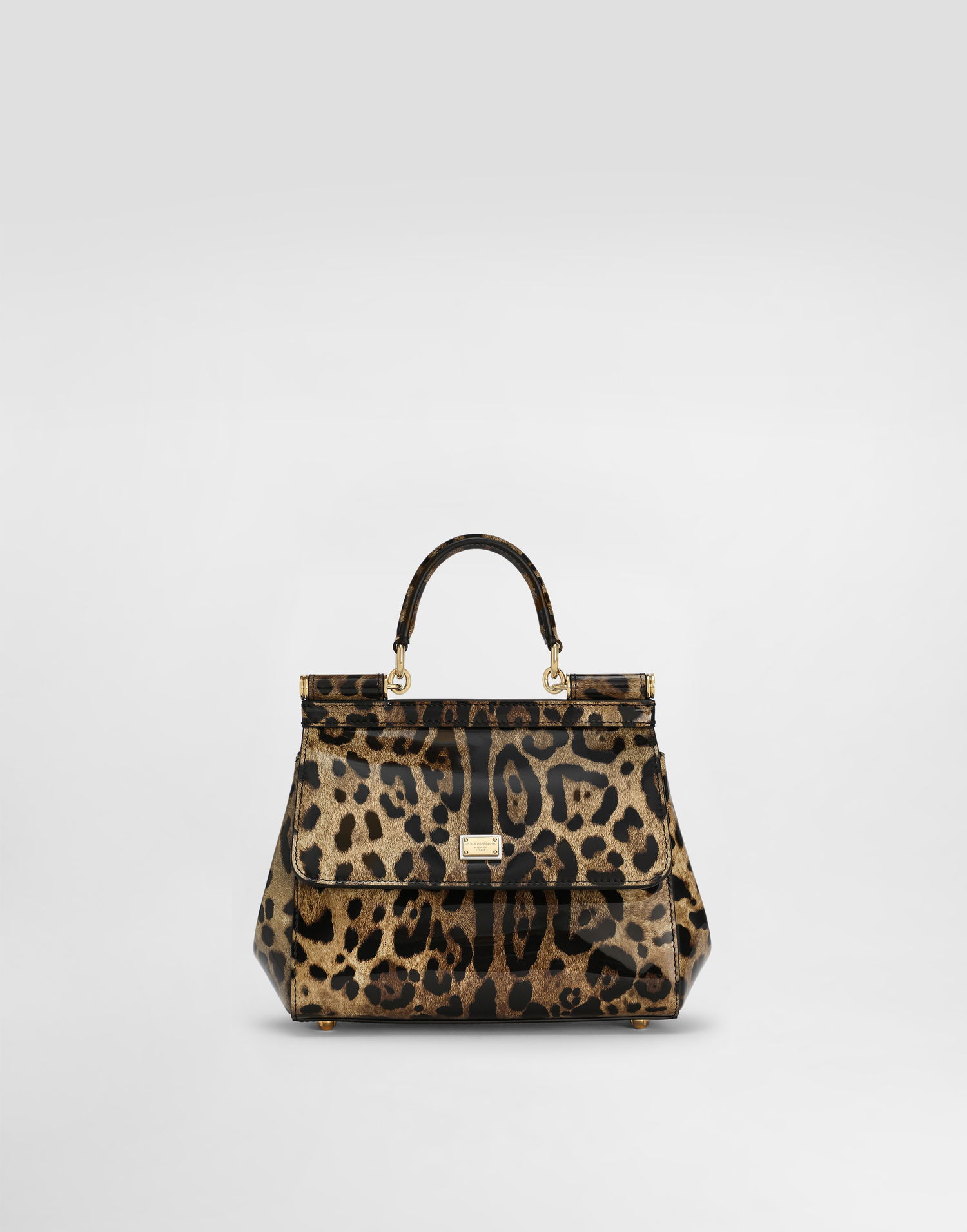 Torbica Dolce & Gabbana Dolce & Gabbana Leopard Print Patent Leather Top Handle Bag Večbarvna | BB6003BM568HA93M, 0