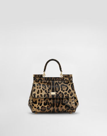Torbica Dolce & Gabbana Dolce & Gabbana Leopard Print Patent Leather Top Handle Bag Večbarvna | BB6003BM568HA93M, 0