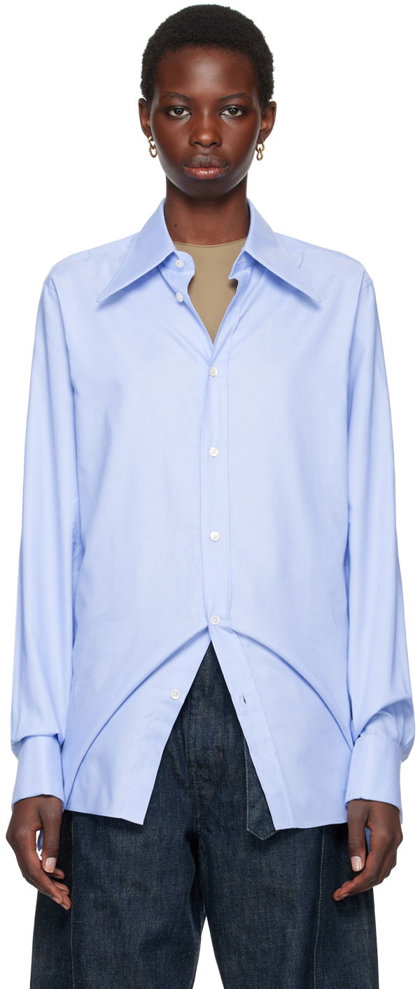 Srajce Maison Margiela Blue Oxford Shirt Turkizna | S50DT0038 S52925