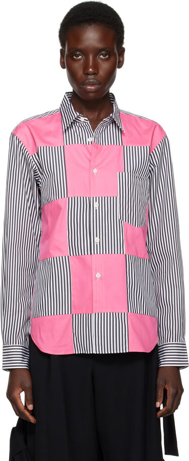 Srajce Comme des Garçons Comme des Garçons Homme Plus Broad Stripe and Solid Panel Shirt Roza | PO-B002-051, 0