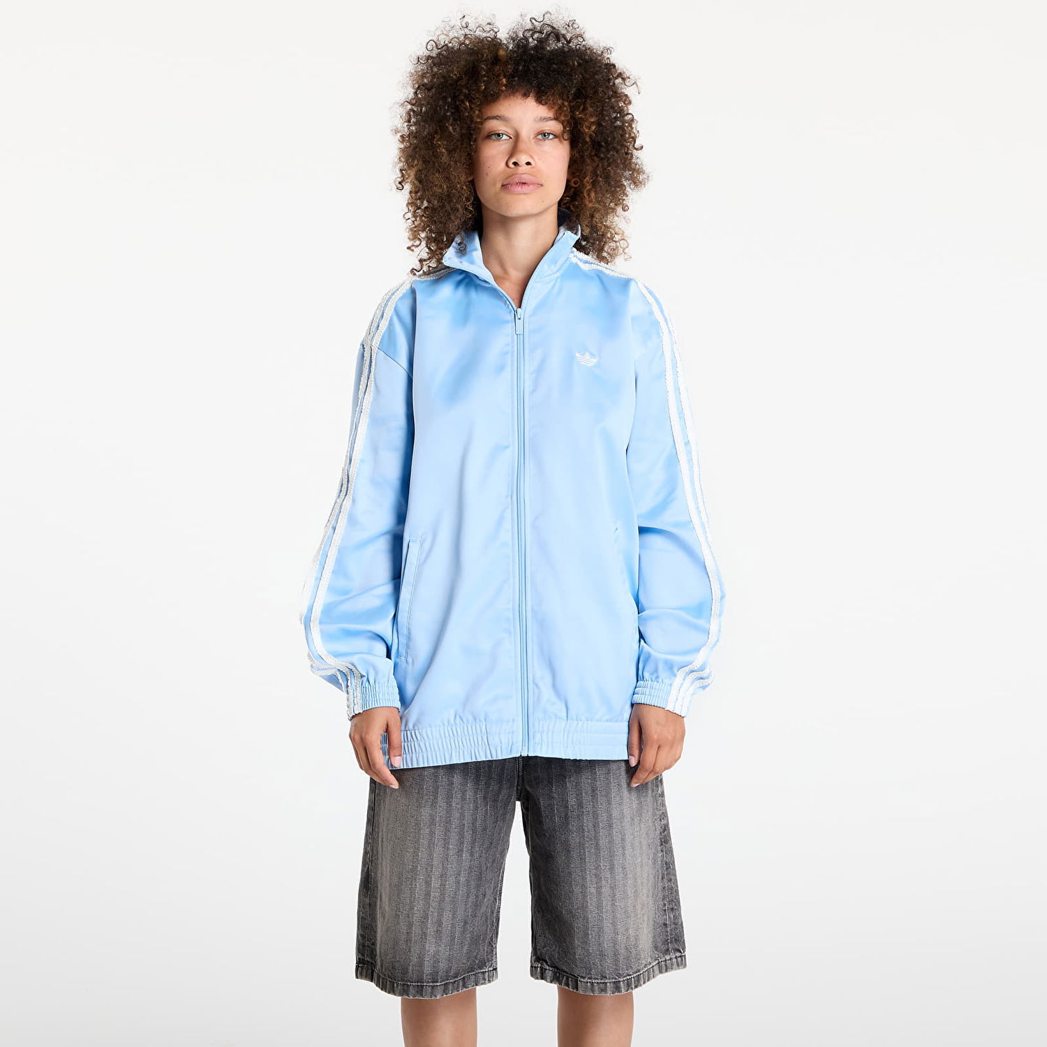 Jakna adidas Originals adidas Originals Satin Firebird Ruffle Track Jacket Modra | KC8811, 0