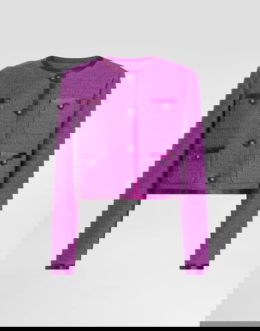 Jakna Dolce & Gabbana Dolce & Gabbana Rachel Tweed Single-Breasted Jacket Lila | F27GOTFMTACF0571, 0