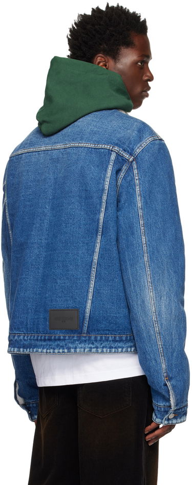 Jakna We11done We11done Regular-Fit Sherpa Denim Jacket Modra | WD-DJ3-22-362-U-BL, 2