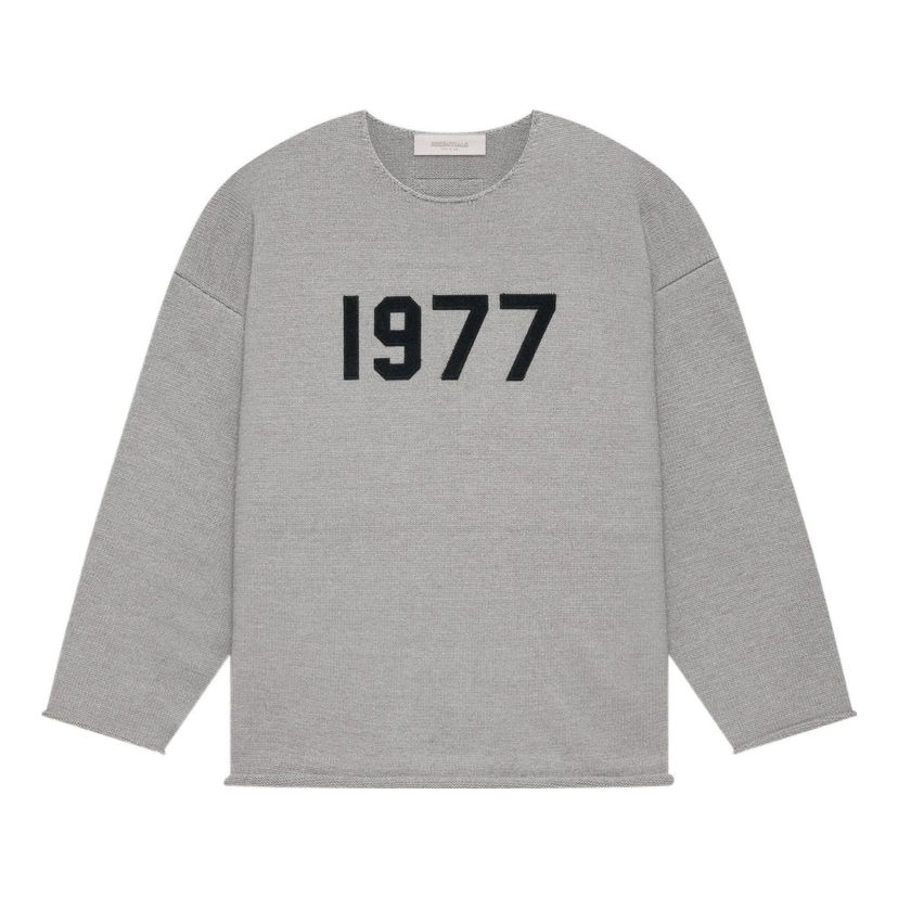 Pleteni pulover Fear of God Essentials 1977 Raw Edge Top Siva | FOG-SS22-086