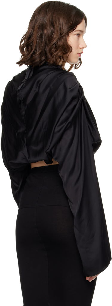 Krop-top Rick Owens Rick Owens Hollywood Claudette Draped Crop Top Črna | RO01E7264 SCH, 2