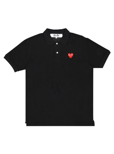 Polo majica Comme des Garçons Play Red Heart Polo Črna | P1T006 1