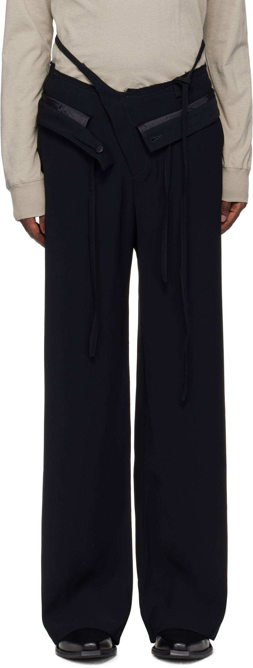 Hlače Ottolinger Ottolinger Double Fold Suit Trousers Črna | 1230801921