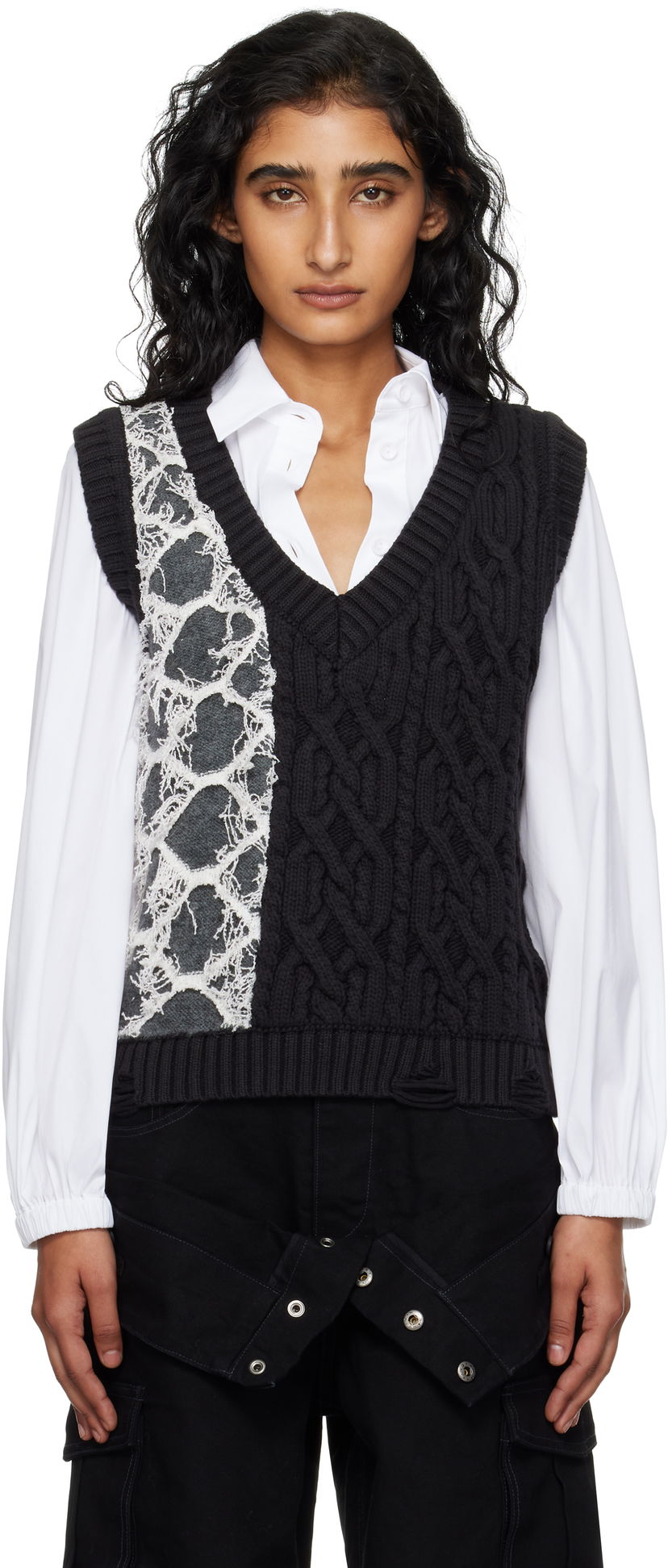 Telovnik Andersson Bell Andersson Bell Boucle Cable Patchwork Knit Vest Večbarvna | atb1355w