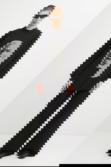 Majica Rick Owens Rick Owens DRKSHDW Jumbo Long Sleeve T-Shirt with Print Črna | DU02E7261.RNEP1, 4