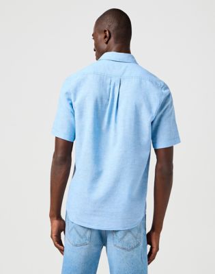 Srajce Wrangler Wrangler One Pocket Short Sleeve Shirt Modra | 112362731:XXL