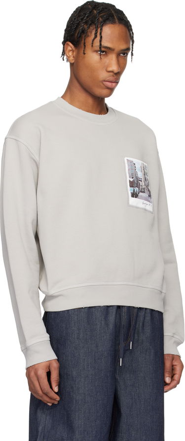 Pleteni pulover Helmut Lang Helmut Lang Dumbo Postcard Crewneck Sweatshirt Siva | O10HM523, 1
