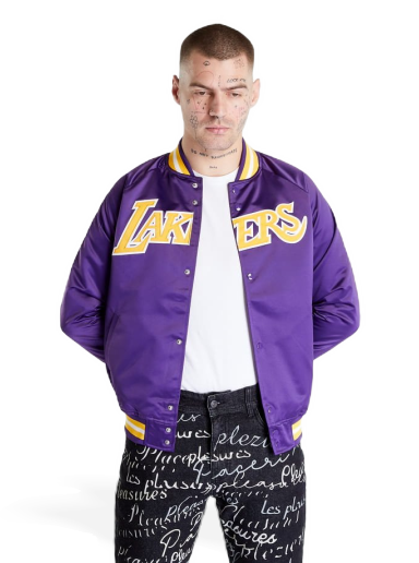Bomber jakna Mitchell & Ness NBA Lightweight Satin Jacket Lakers Lila | STJKMG18013-LAL.PURP