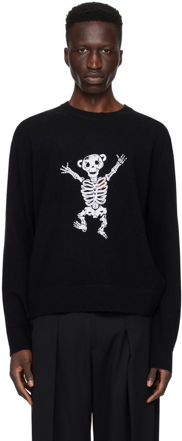 Pleteni pulover We11done We11done Teddy Skeleton Sweater Črna | WD-KT1-24-629-U-BK, 0