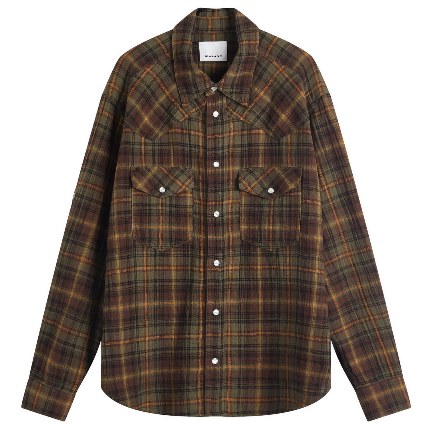 Srajce ISABEL MARANT Isabel Marant Panema Plaid Shirt, Size Large Rjava | 25PCH0225HA-C1I03H-KHBW, 0